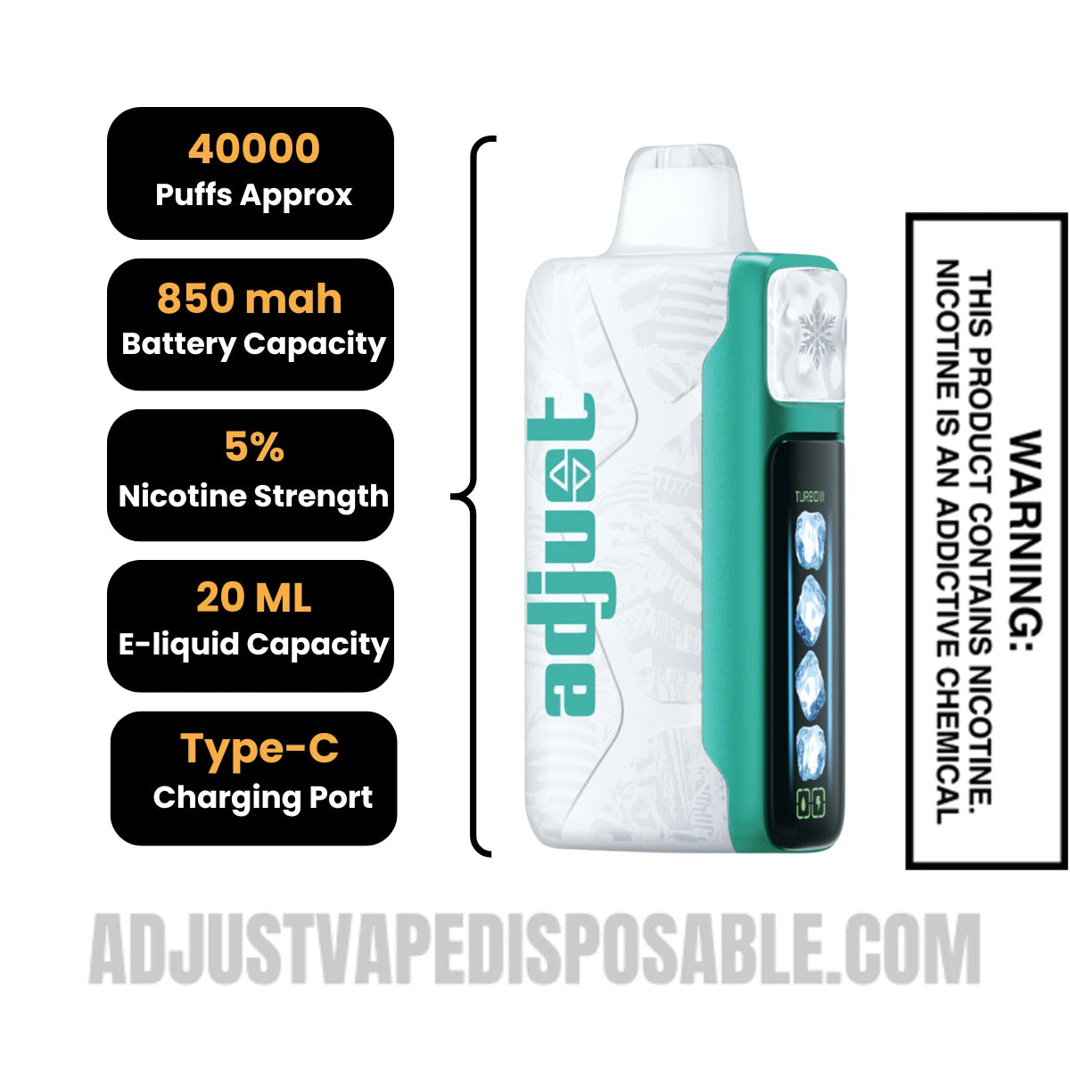 Baja Splash Adjust MyCool 40K Vape Specifcations Baja Splash Adjust MyCool 40K Vape Specifcations
