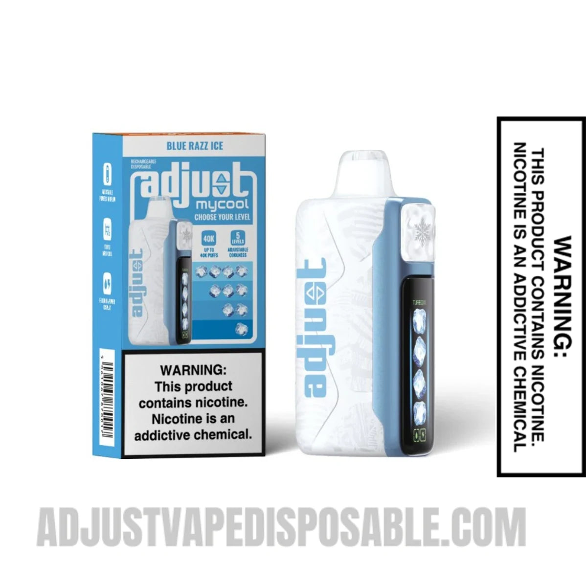 Blue Razz Ice Adjust MyCool 40K Vape with Package Box Blue Razz Ice Adjust MyCool 40K Vape with Package Box