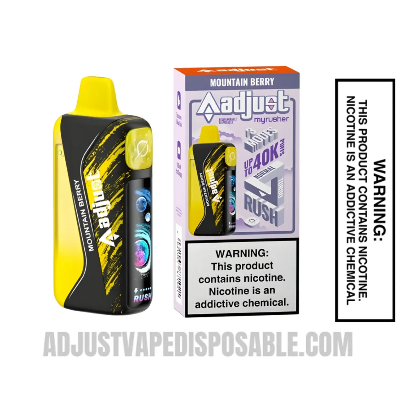 Mountain Berry Adjust MyRusher 40K Disposable Vape with Package Box Mountain Berry Adjust MyRusher 40K Disposable Vape with Package Box