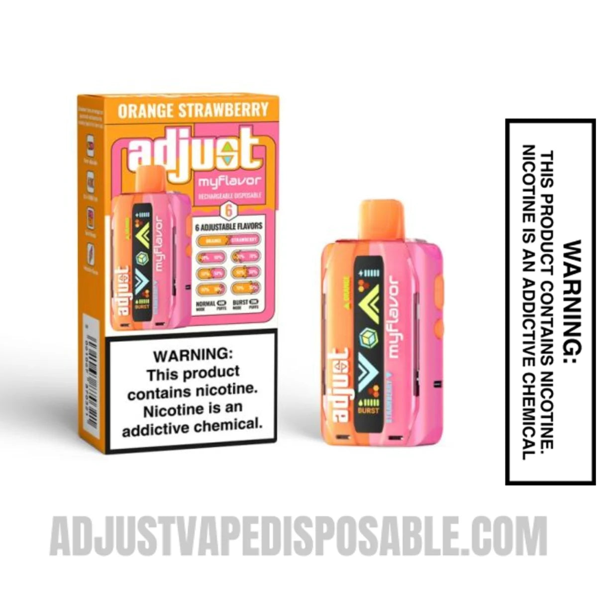 Orange Strawberry Adjust MyFlavor 40K Vape With Package Box Orange Strawberry Adjust MyFlavor 40K Vape With Package Box