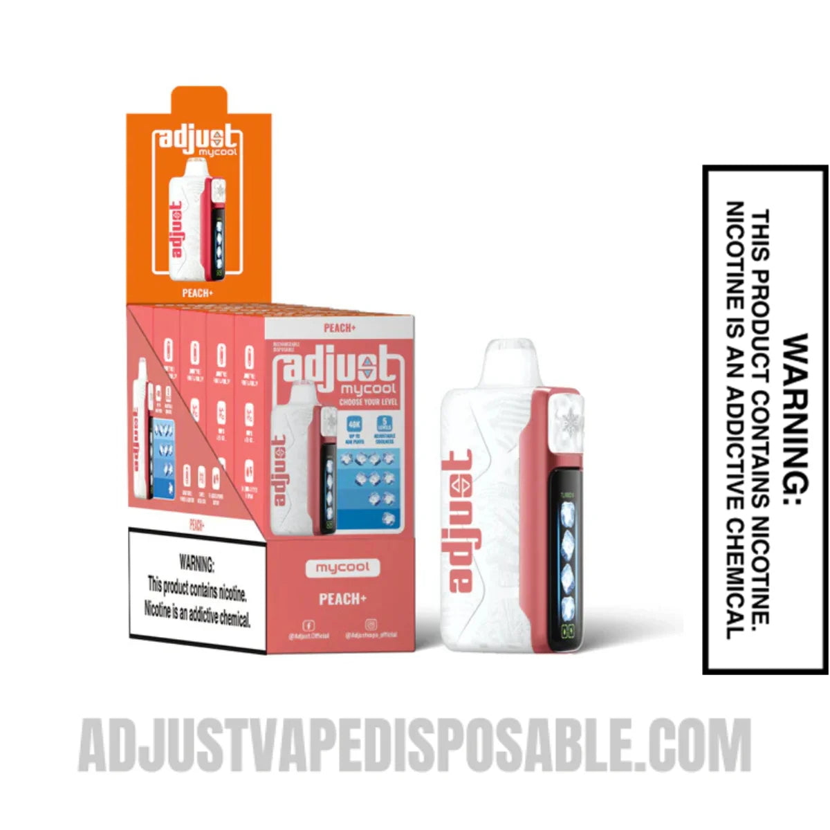 Peach+ Adjust MyCool 40K Vape With Bundle Pack Peach+ Adjust MyCool 40K Vape With Bundle Pack