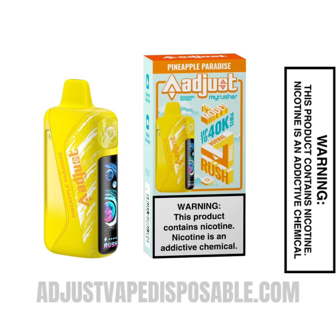 Pineapple Paradise Adjust MyRusher 40K Disposable Vape with Package Box Pineapple Paradise Adjust MyRusher 40K Disposable Vape with Package Box