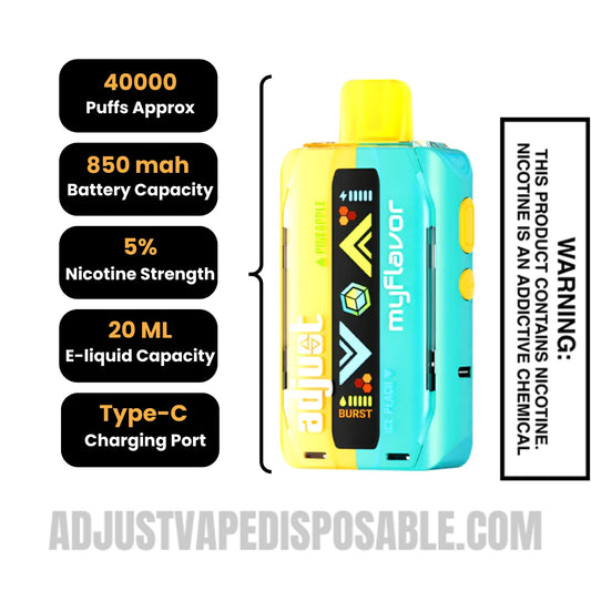 Pineapple Ice Peach Adjust MyFlavor 40K Vape Specifications Pineapple Ice Peach Adjust MyFlavor 40K Vape Specifications