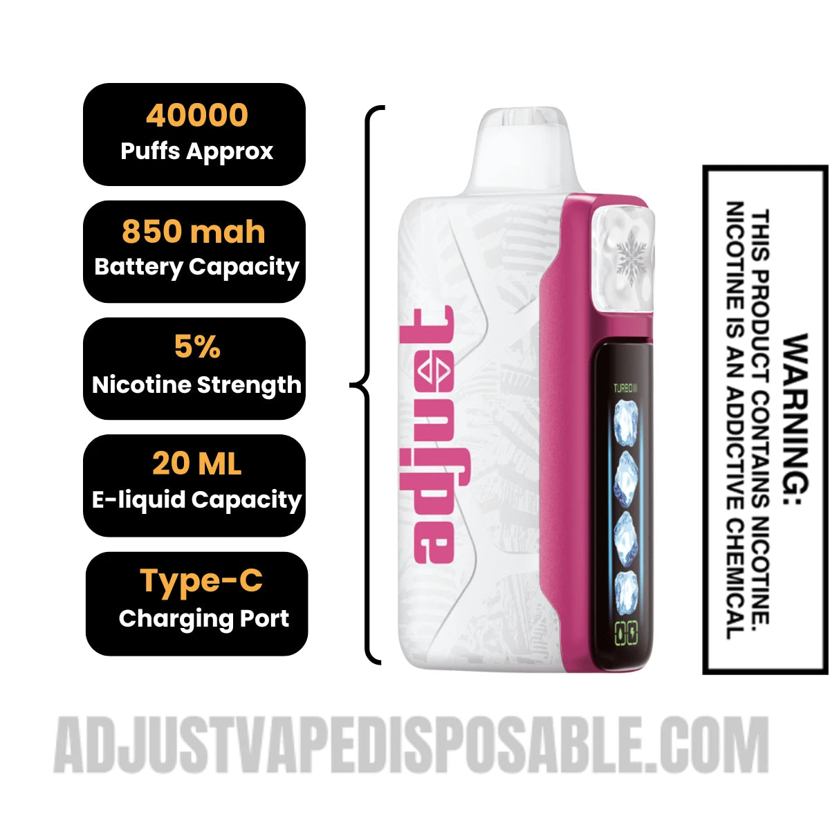 Sour Lush Gummy Adjust MyCool 40K Vape Specifcations Sour Lush Gummy Adjust MyCool 40K Vape Specifcations