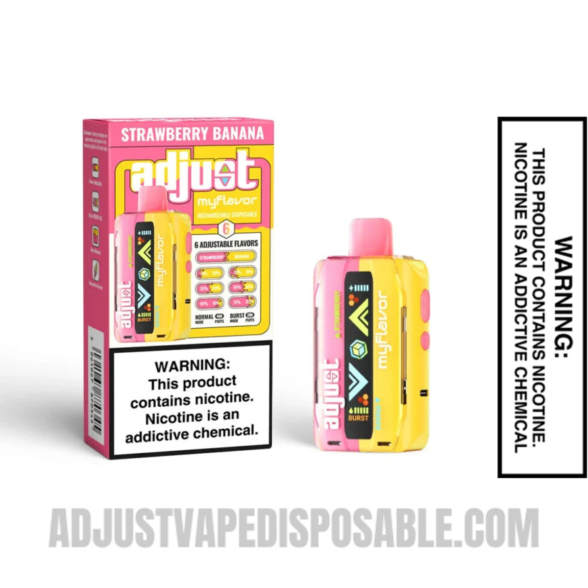 Strawberry Banana Adjust MyFlavor 40K Vape With Package Box Strawberry Banana Adjust MyFlavor 40K Vape With Package Box