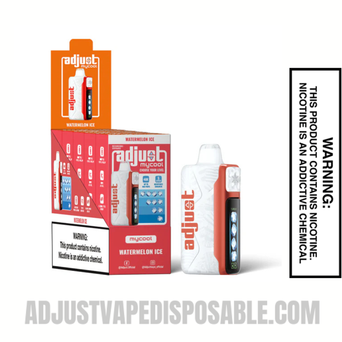 Watermelon Ice Adjust MyCool 40K Vape with Bundle box Watermelon Ice Adjust MyCool 40K Vape with Bundle box