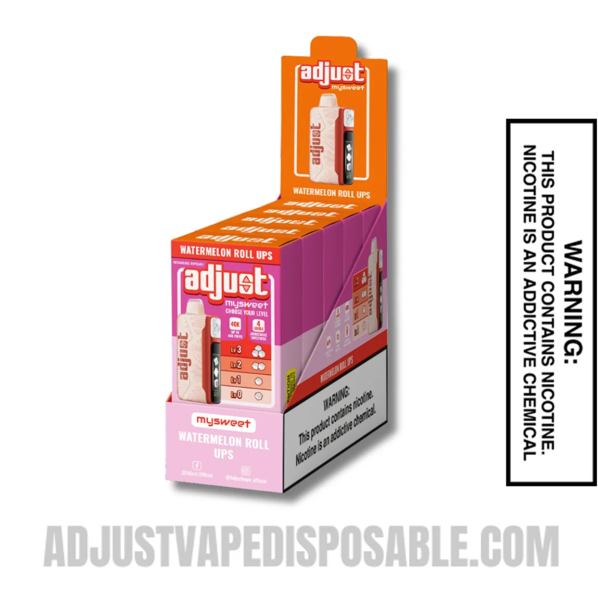 Watermelon Roll Ups Adjust Mysweet 40K Vape With Bundle Pack Watermelon Roll Ups Adjust Mysweet 40K Vape With Bundle Pack