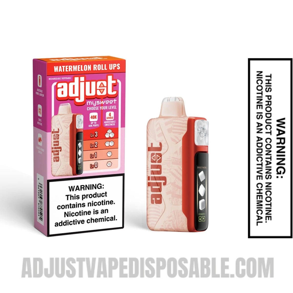 Watermelon Roll Ups Adjust Mysweet 40K Vape with Package Box Watermelon Roll Ups Adjust Mysweet 40K Vape with Package Box