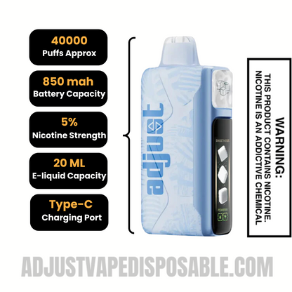 Blue Razz B Pop Adjust Mysweet 40K Vape Specifcations