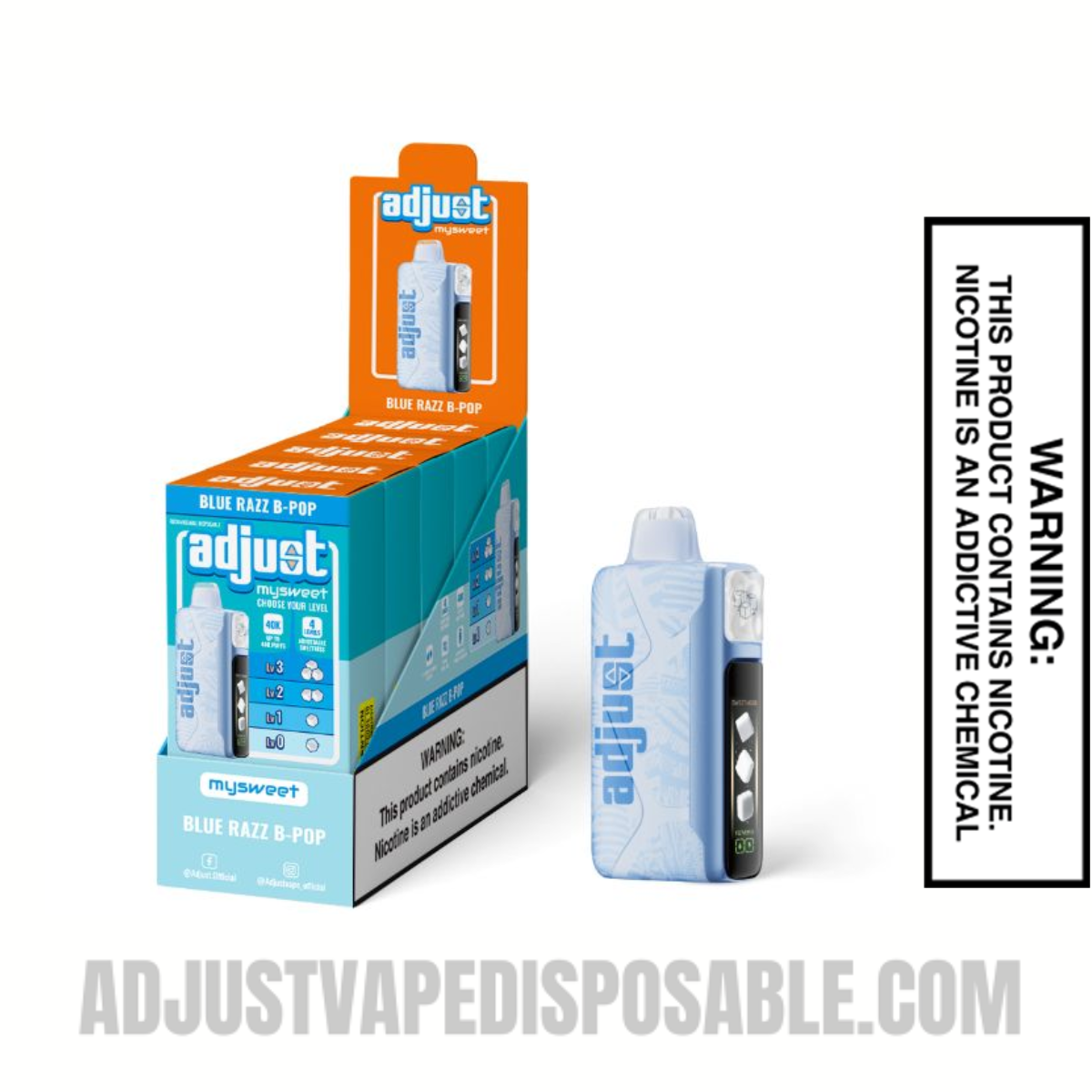 Blue Razz B Pop Adjust Mysweet 40K Vape With Bundle Pack