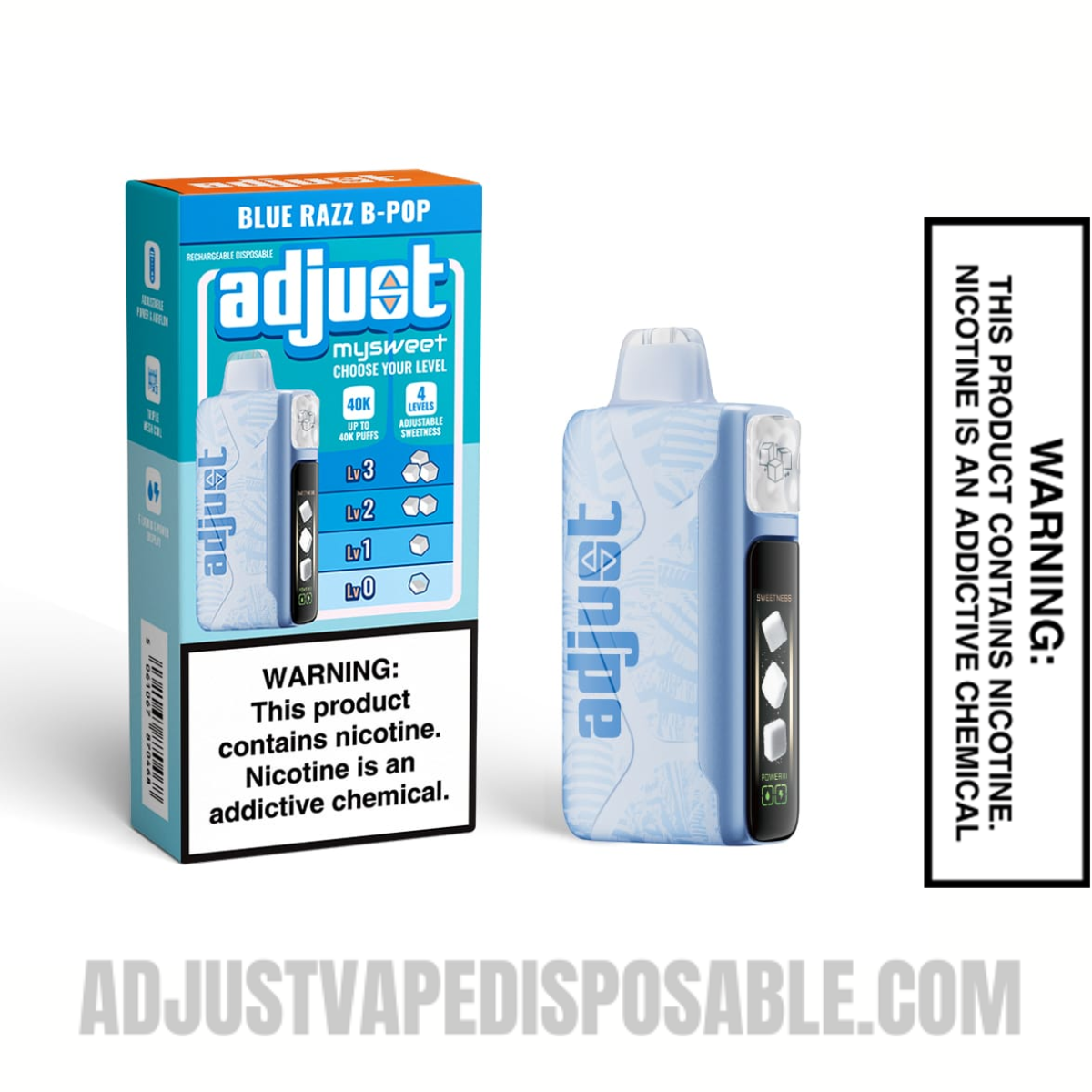 Blue Razz B Pop Adjust Mysweet 40K Vape with Package Box