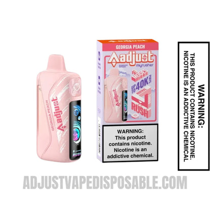 Georgia Peach Adjust MyRusher 40K Disposable Vape with package box