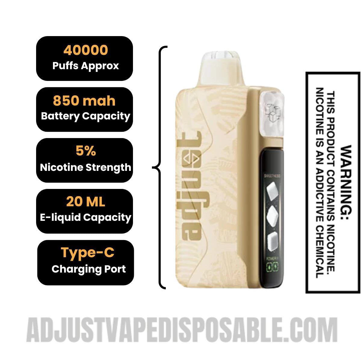 Lemon Heads Adjust Mysweet 40K Vape Specifications
