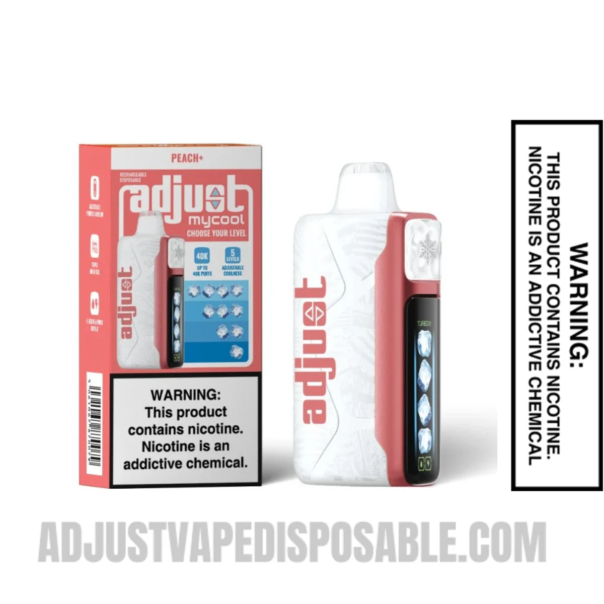 Peach+ Adjust MyCool 40K Vape with Package Box