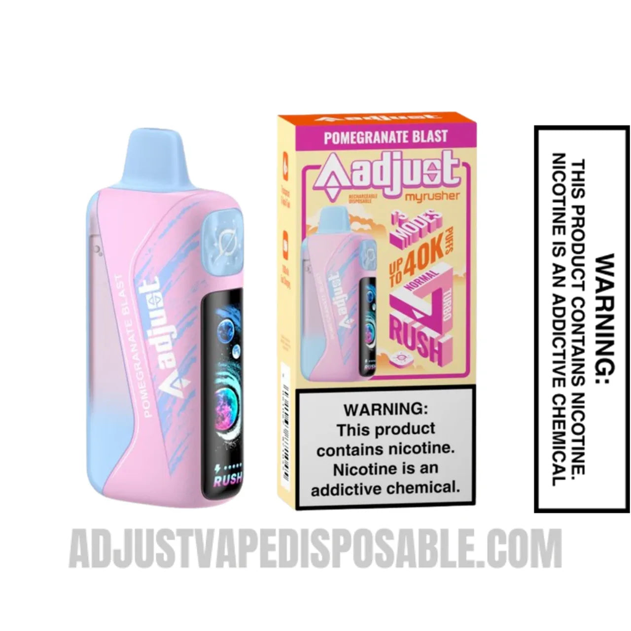 Pomegranate Blast Adjust MyRusher 40K Disposable Vape with Package Box