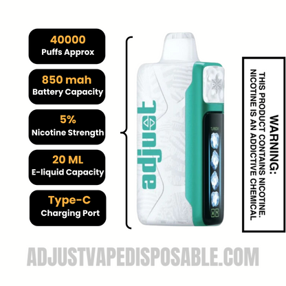 Sour Apple Ice Adjust MyCool 40K Vape Specifcations