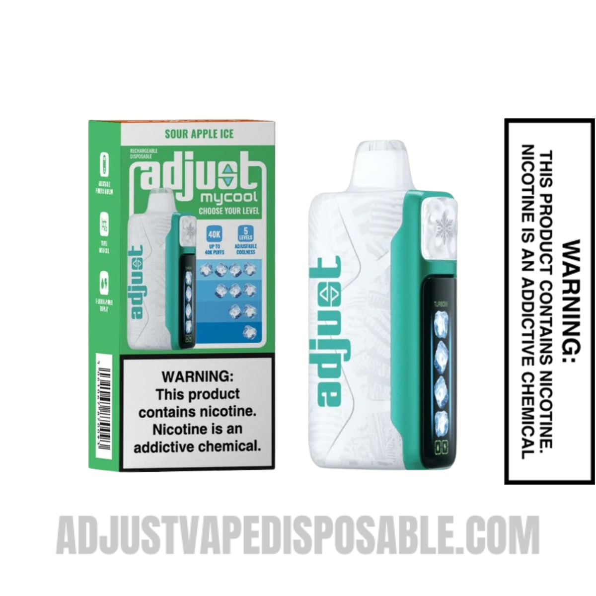 Sour Apple Ice Adjust MyCool 40K Vape with Package Box
