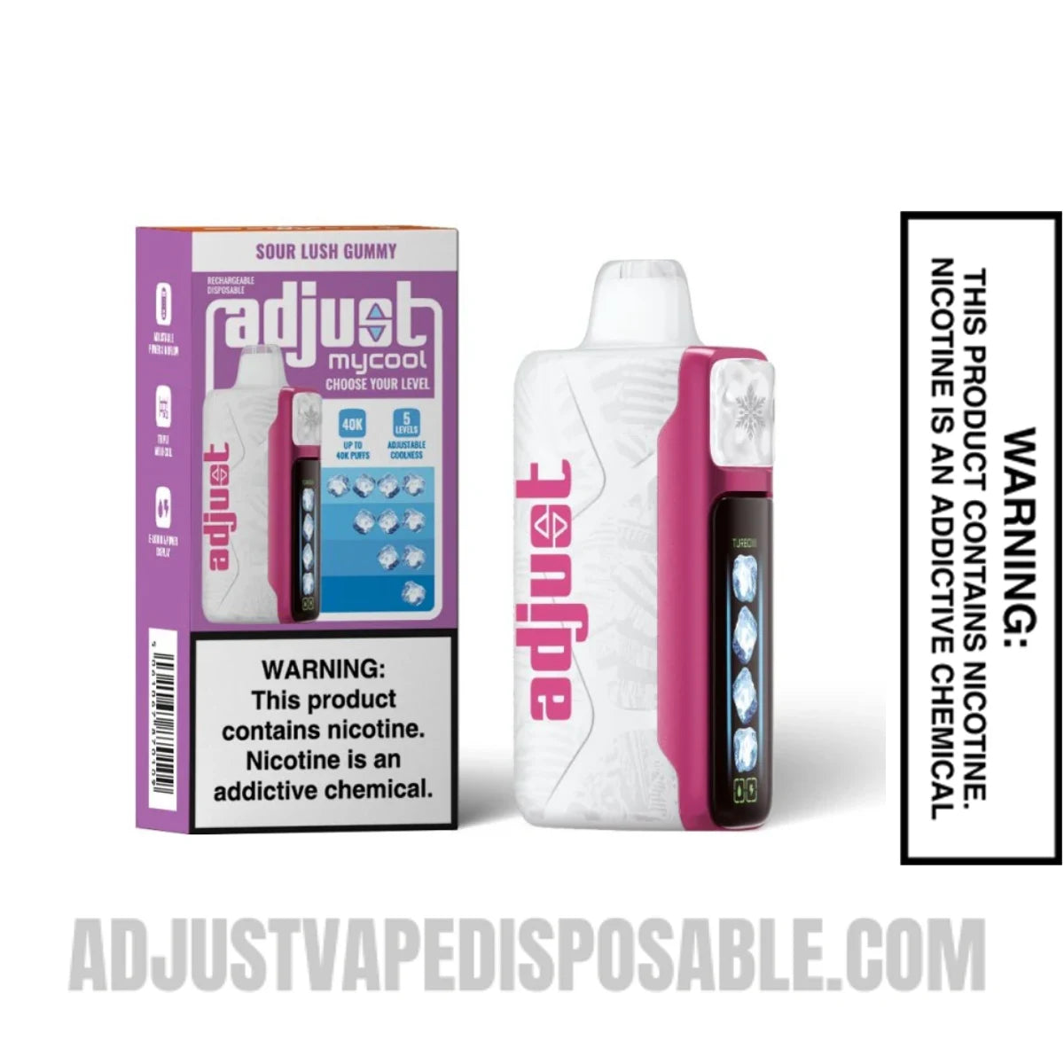 Sour Lush Gummy Adjust MyCool 40K Vape With Package Box