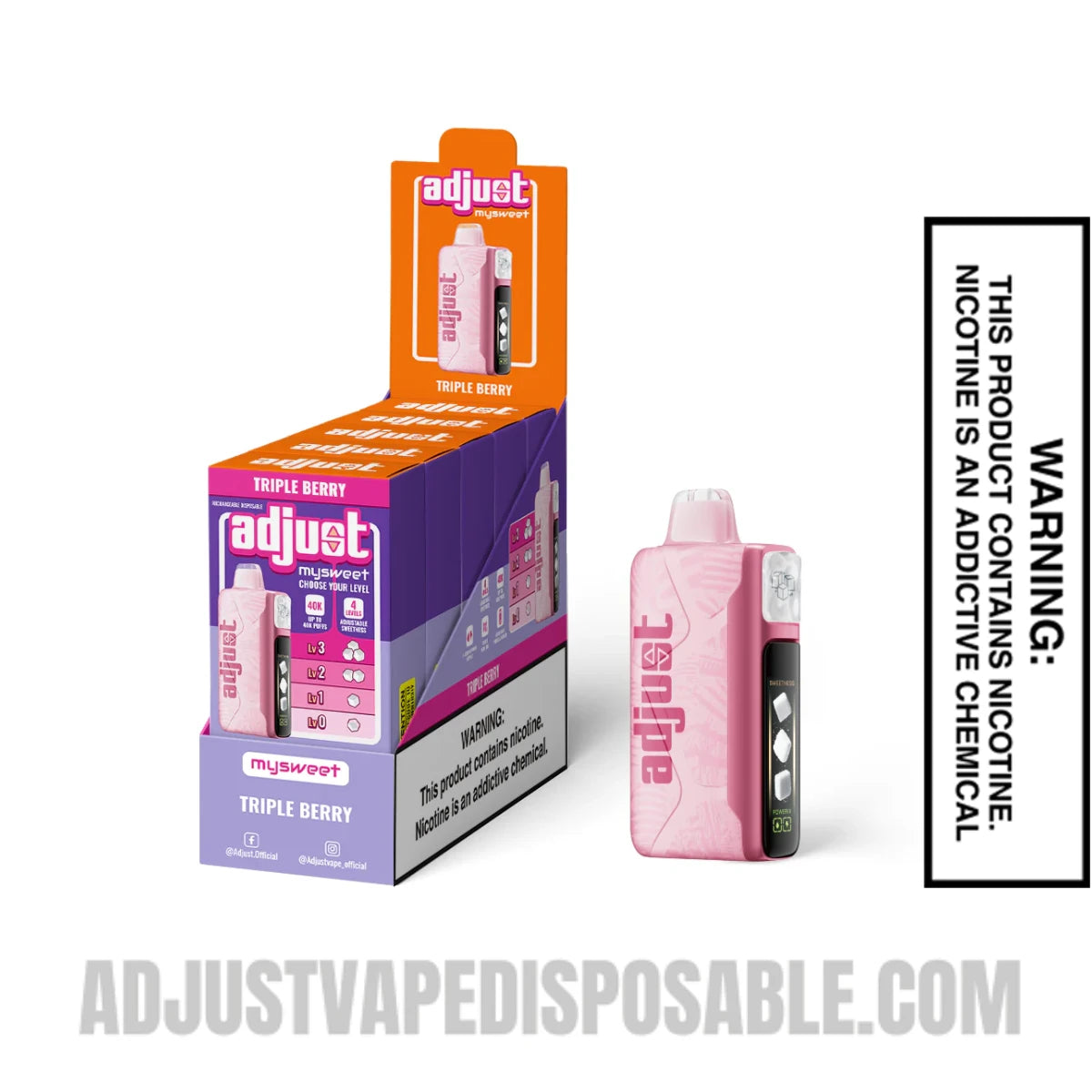 Triple Berry Adjust Mysweet 40K Vape  With Bundle Pack