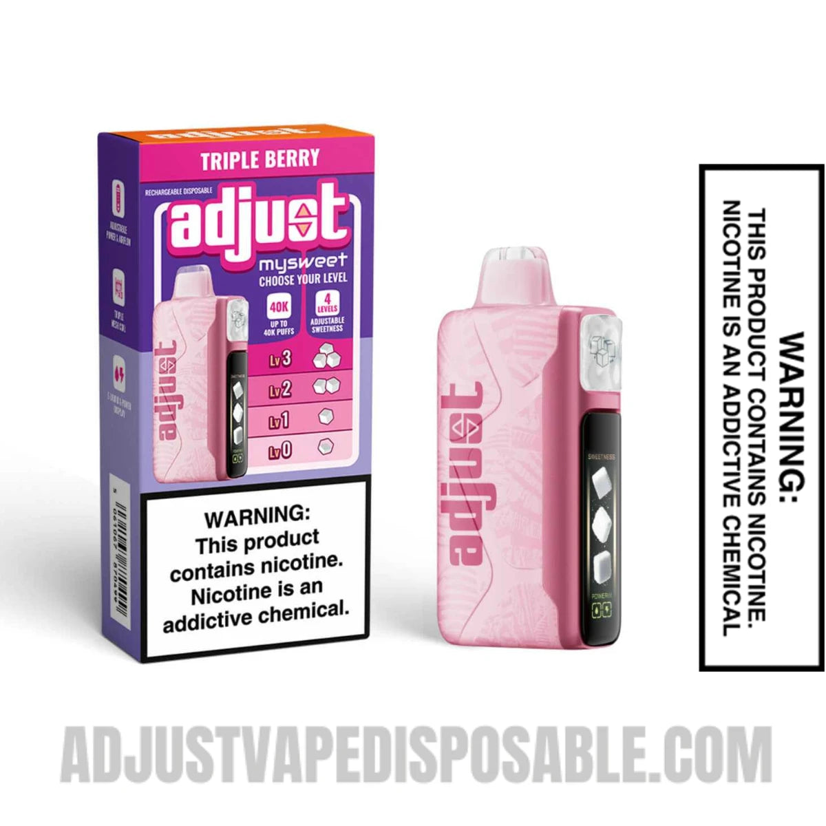 Triple Berry Adjust Mysweet 40K Vape with Package Box